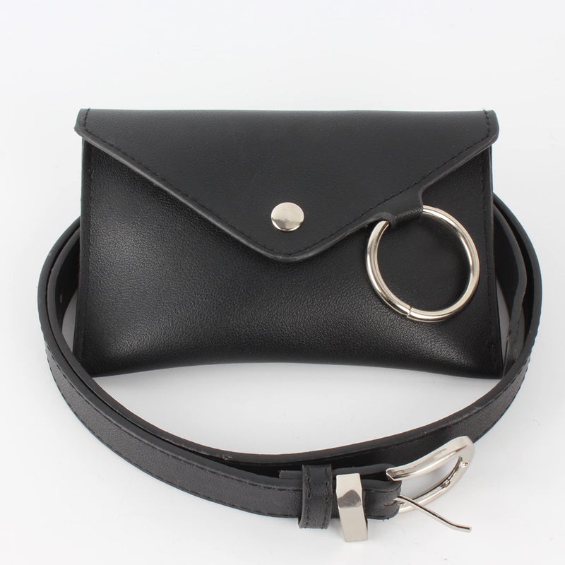 Lobagve Women Mini Envelope Flap PU Leather Waist Bag Clutch Cell Phone Purse Chest Bag - Image 3